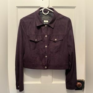 Vertigo Black Faux Suede Cropped Jean Jacket. Size S. Made in Paris .